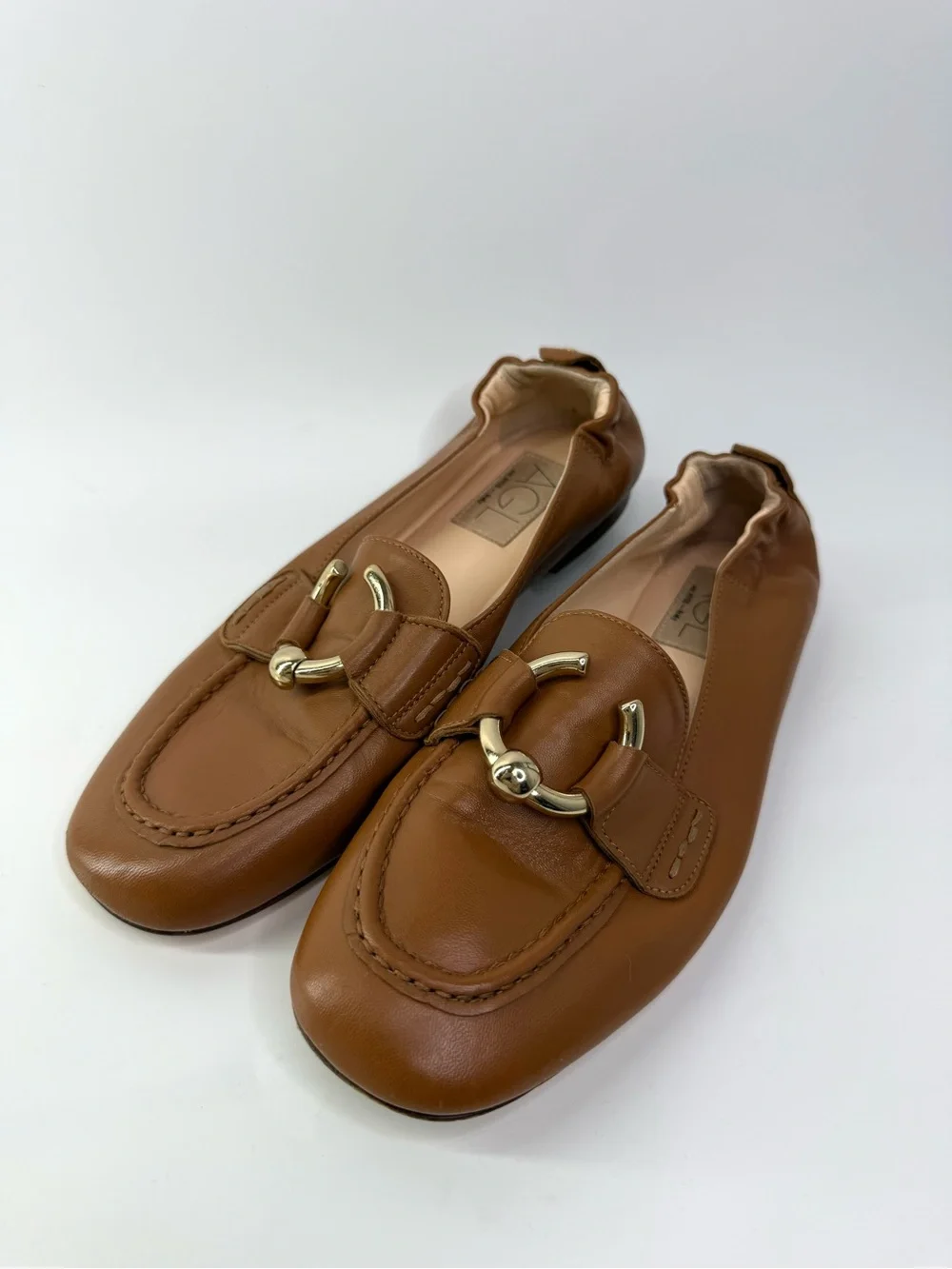 AGL Leather Sheryl Moc Bit Loafer Flats Brown Size 36/US6